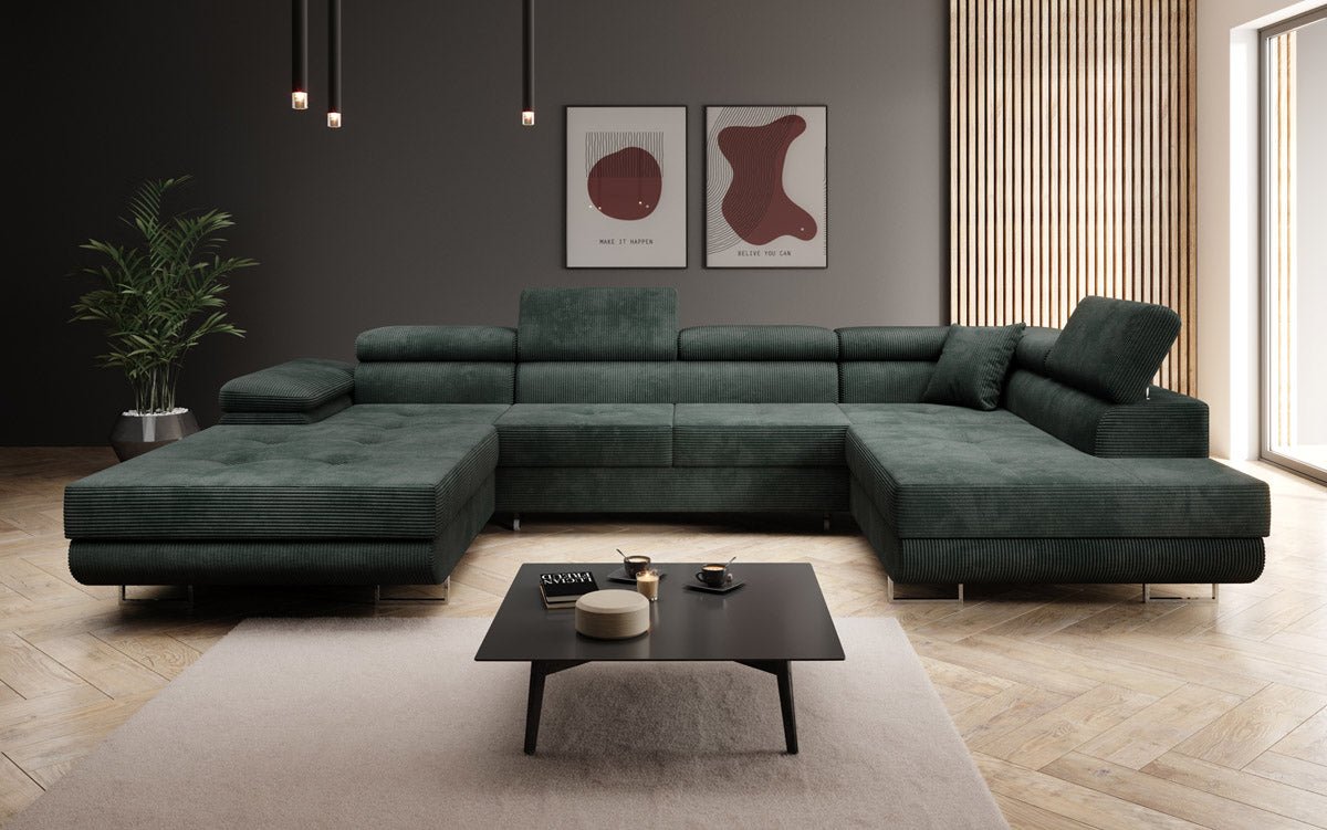 Sofa Designer Lago z funkcją spania i składania, w kordzie
