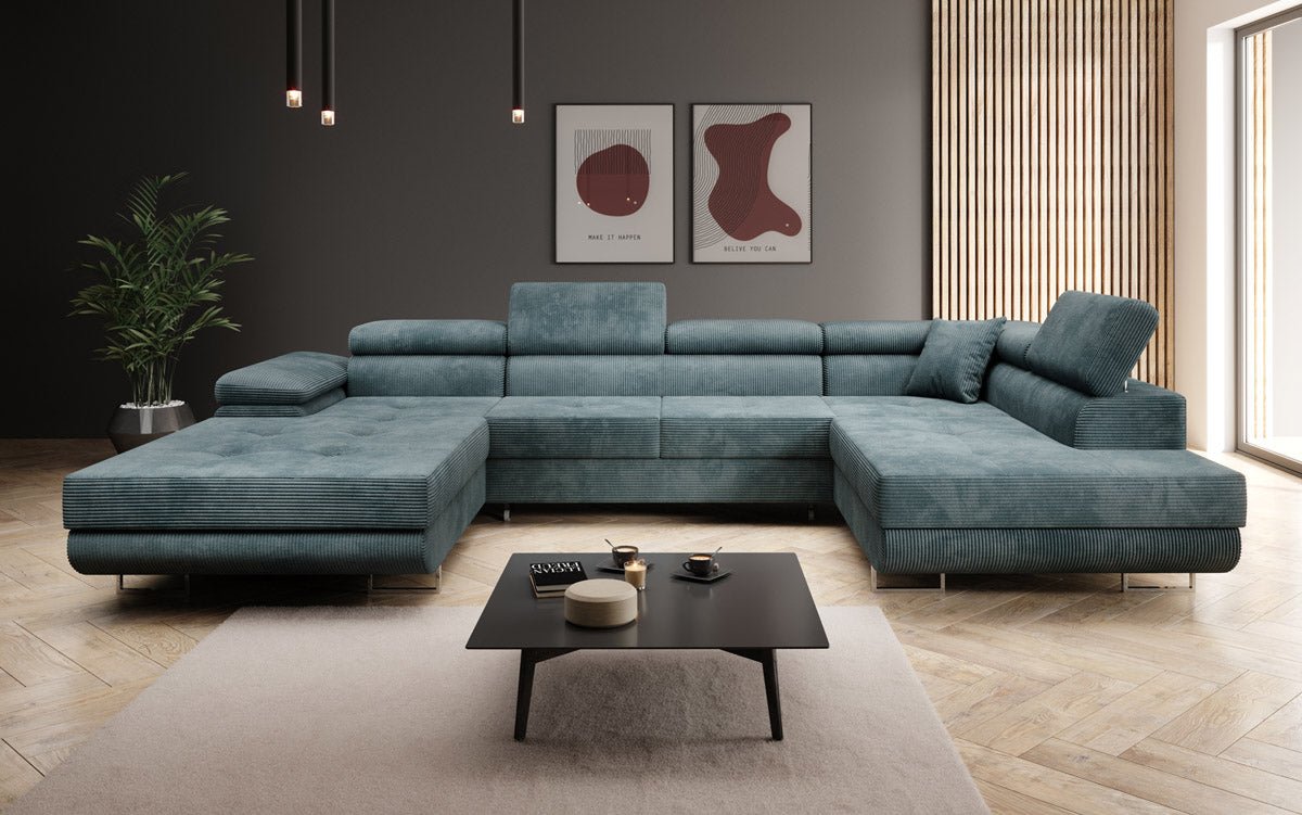 Sofa Designer Lago z funkcją spania i składania, w kordzie