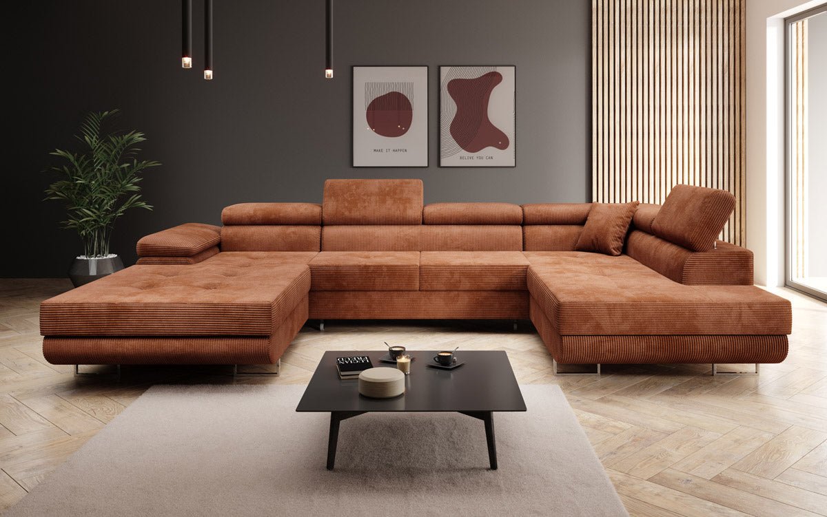 Sofa Designer Lago z funkcją spania i składania, w kordzie