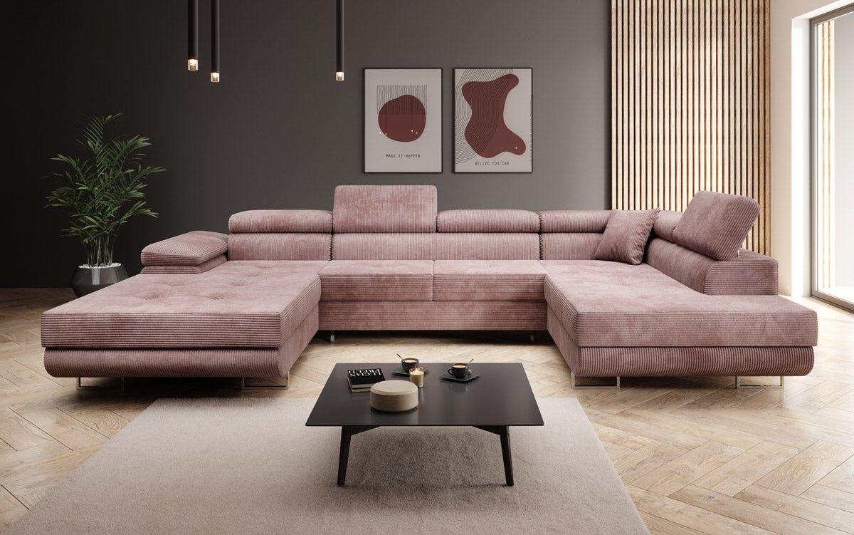 Sofa Designer Lago z funkcją spania i składania, w kordzie