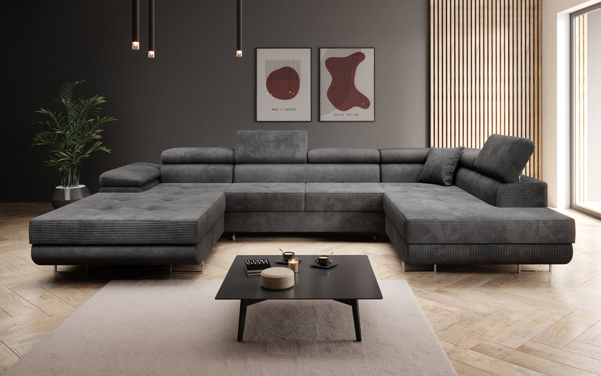 Sofa Designer Lago z funkcją spania i składania, w kordzie