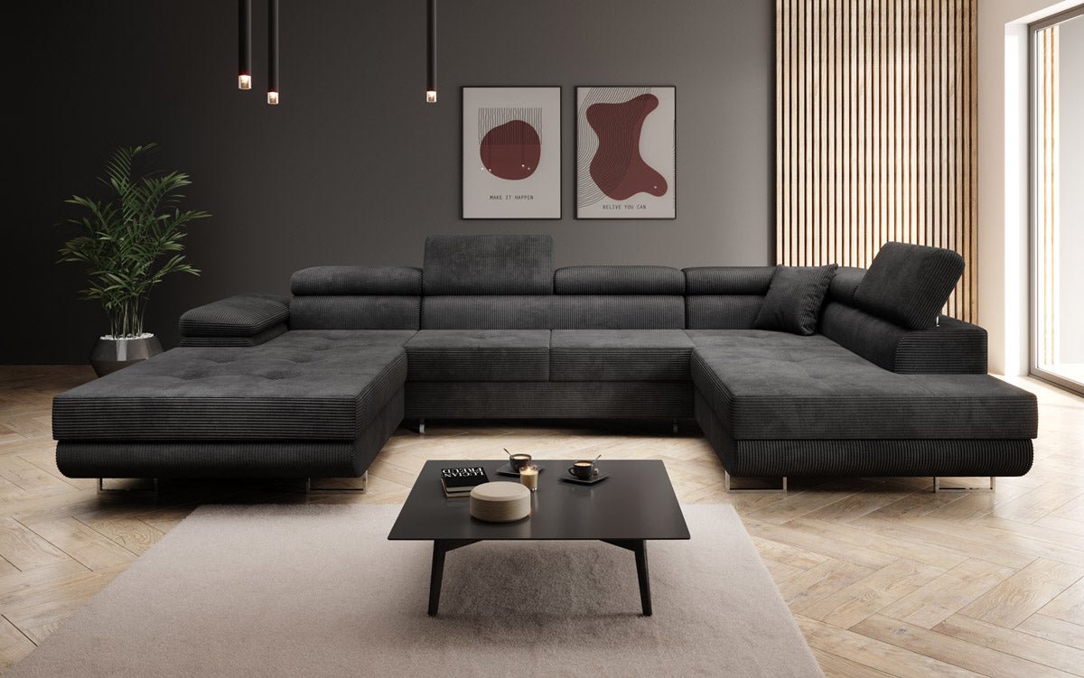 Sofa Designer Lago z funkcją spania i składania, w kordzie