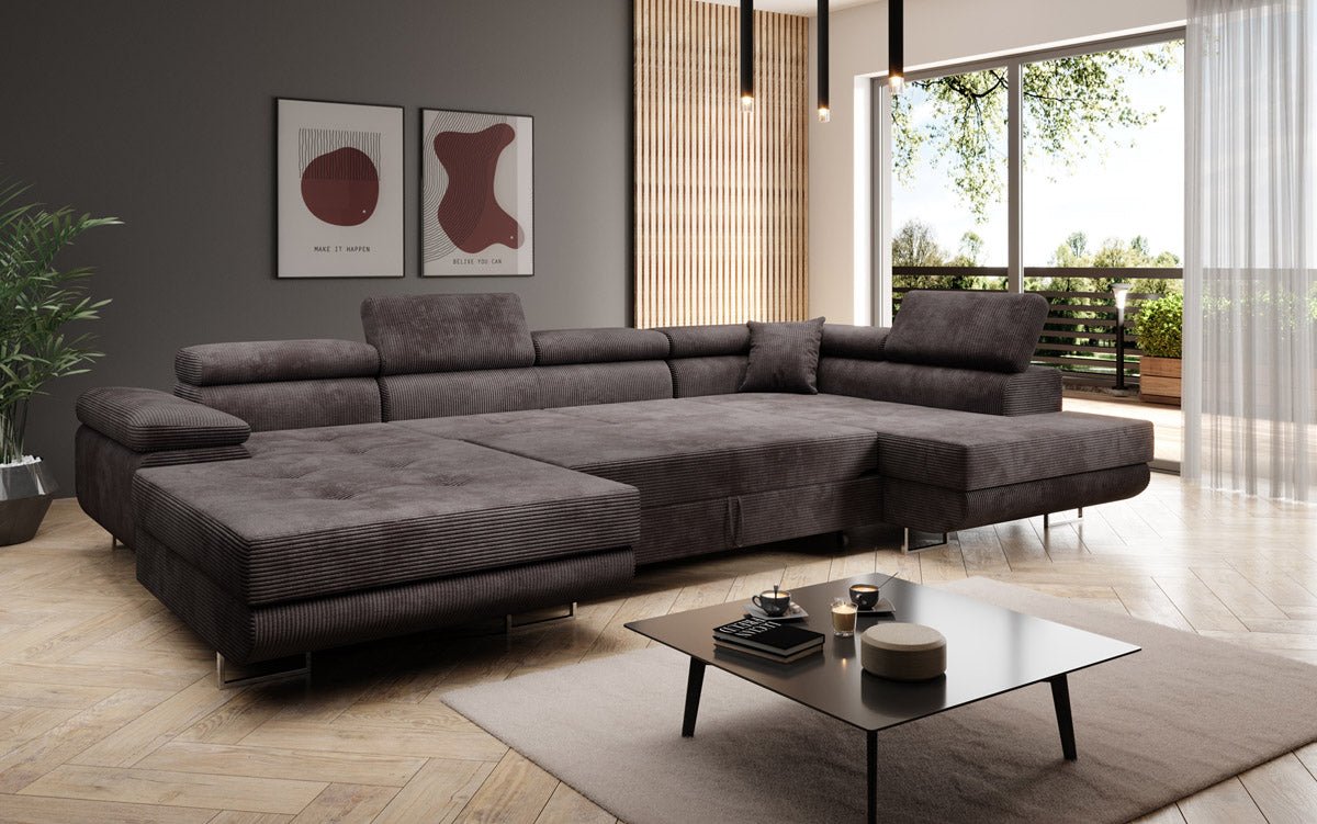 Sofa Designer Lago z funkcją spania i składania, w kordzie
