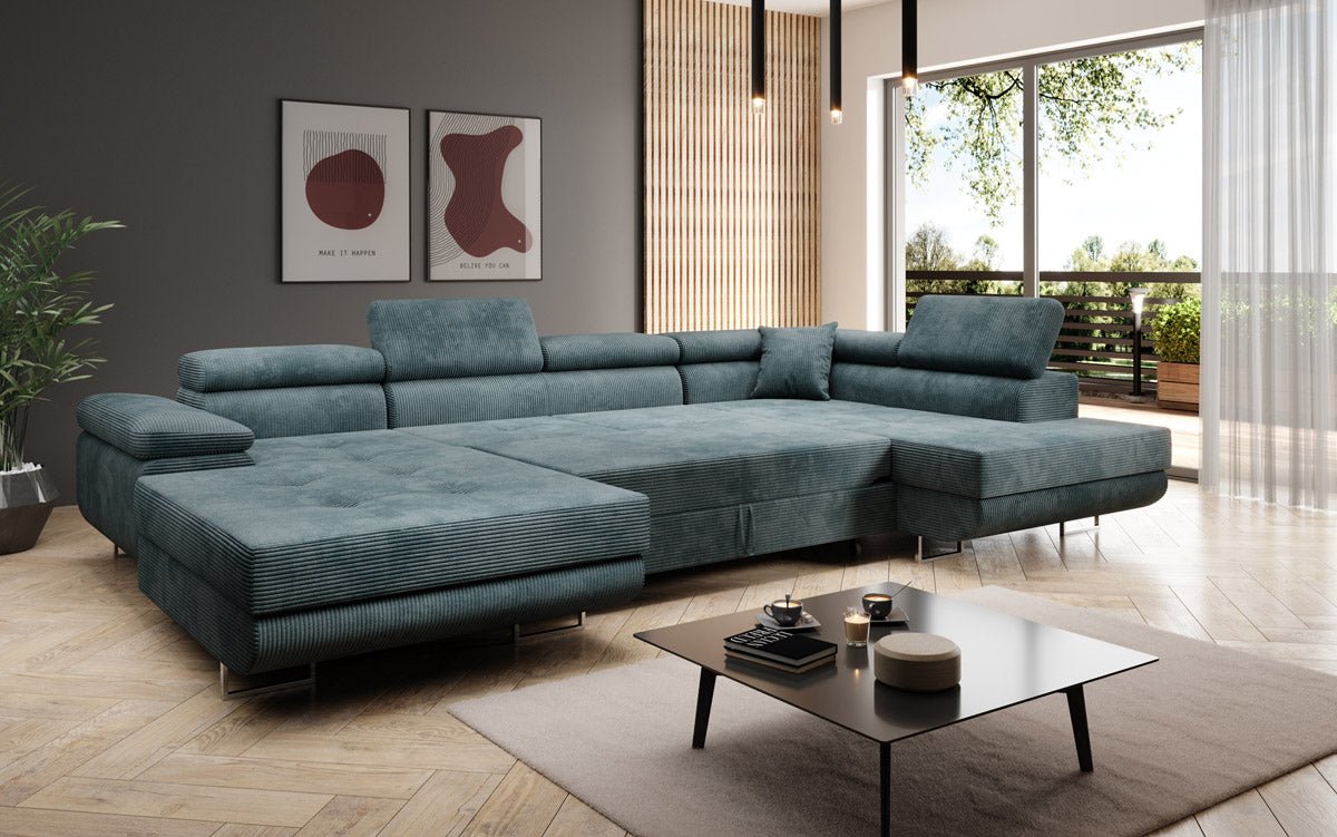 Sofa Designer Lago z funkcją spania i składania, w kordzie