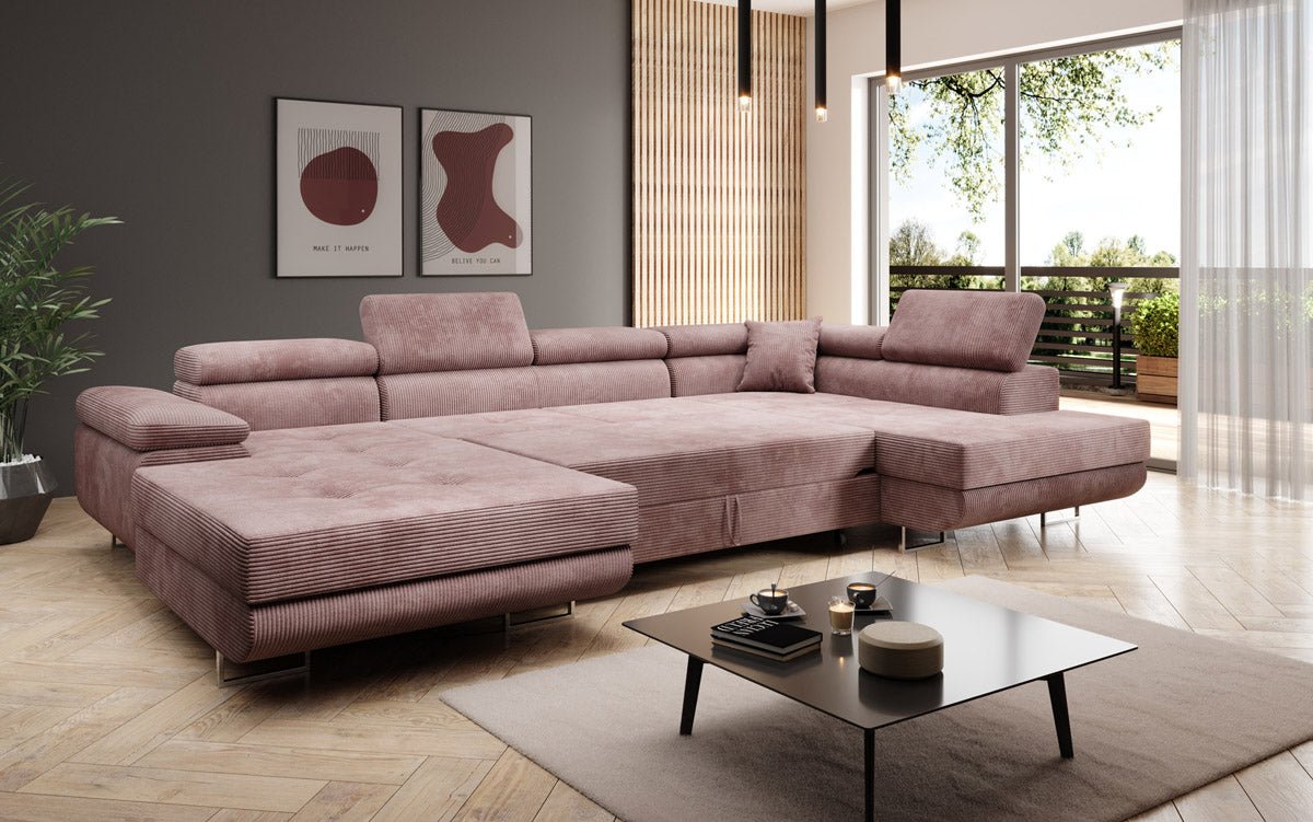 Sofa Designer Lago z funkcją spania i składania, w kordzie