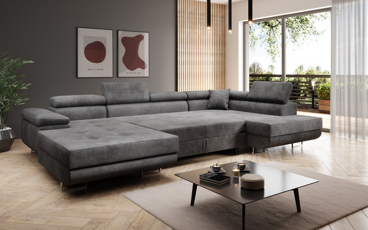 Sofa Designer Lago z funkcją spania i składania, w kordzie