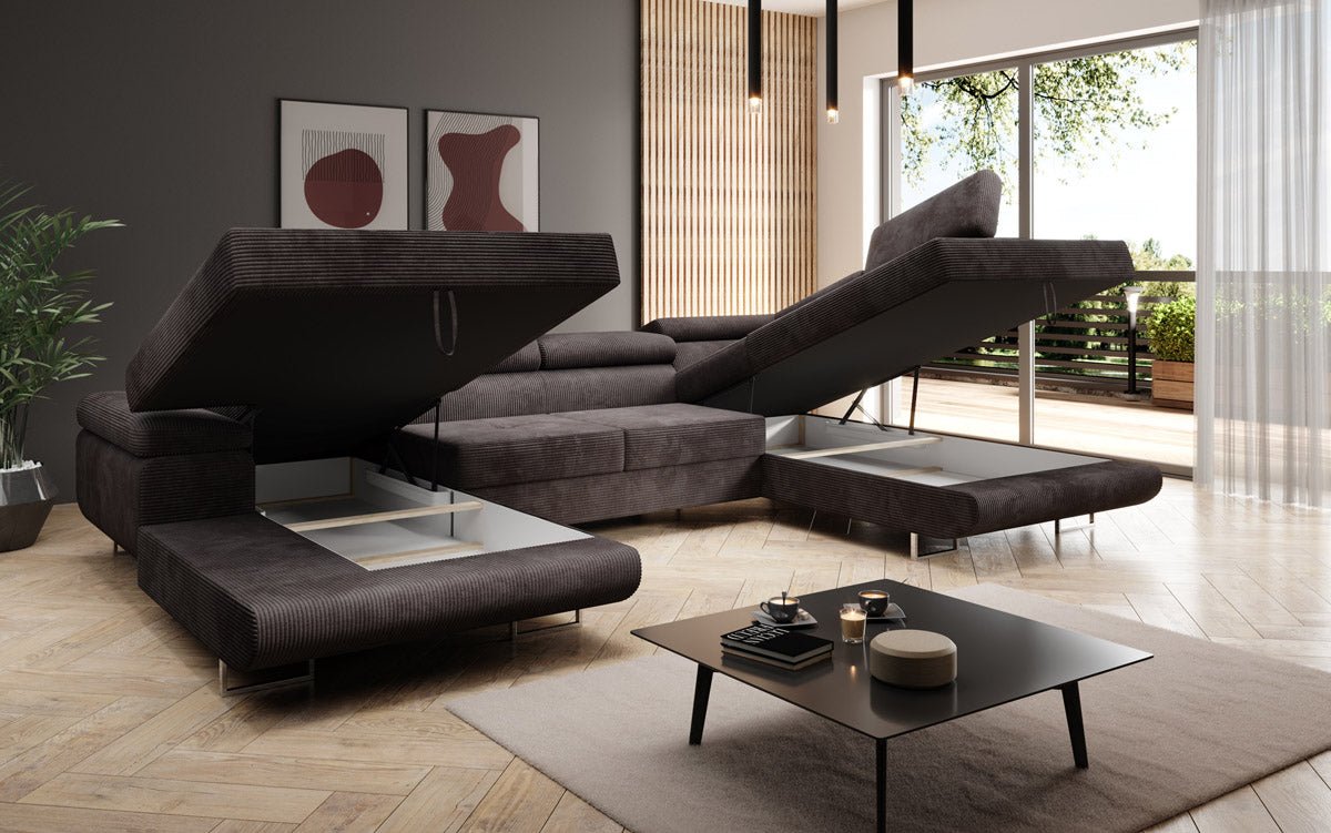 Sofa Designer Lago z funkcją spania i składania, w kordzie