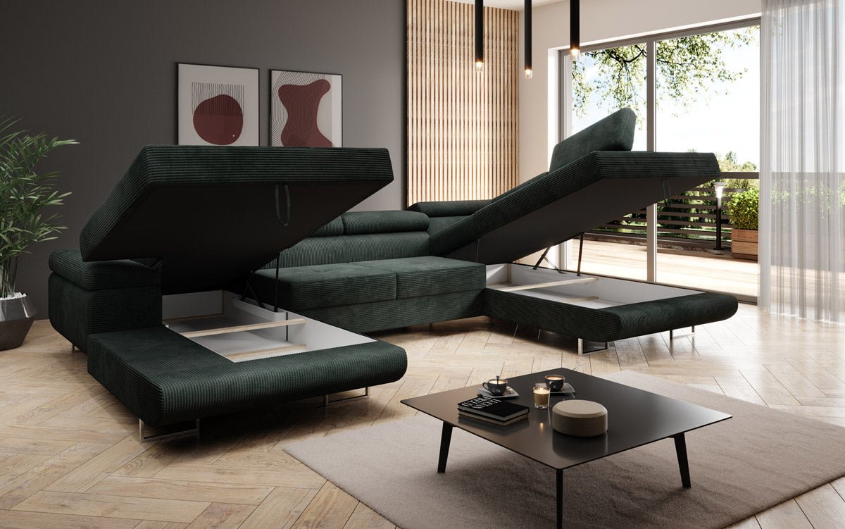 Sofa Designer Lago z funkcją spania i składania, w kordzie