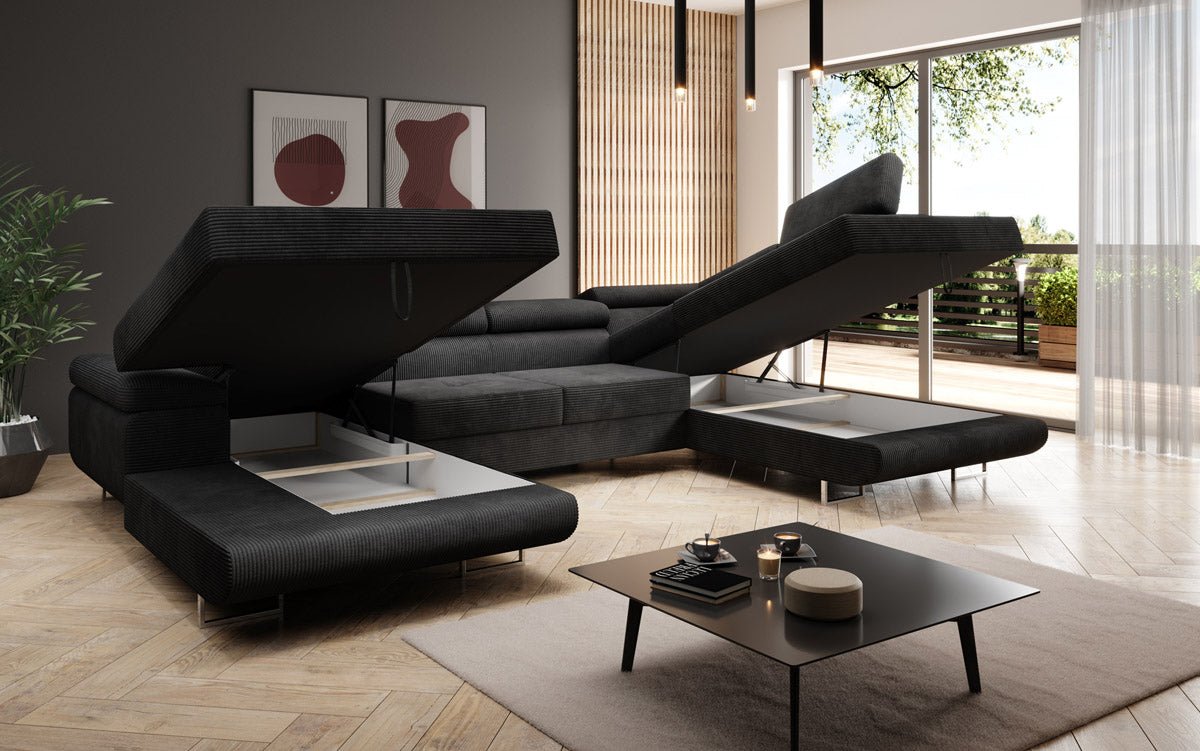 Sofa Designer Lago z funkcją spania i składania, w kordzie