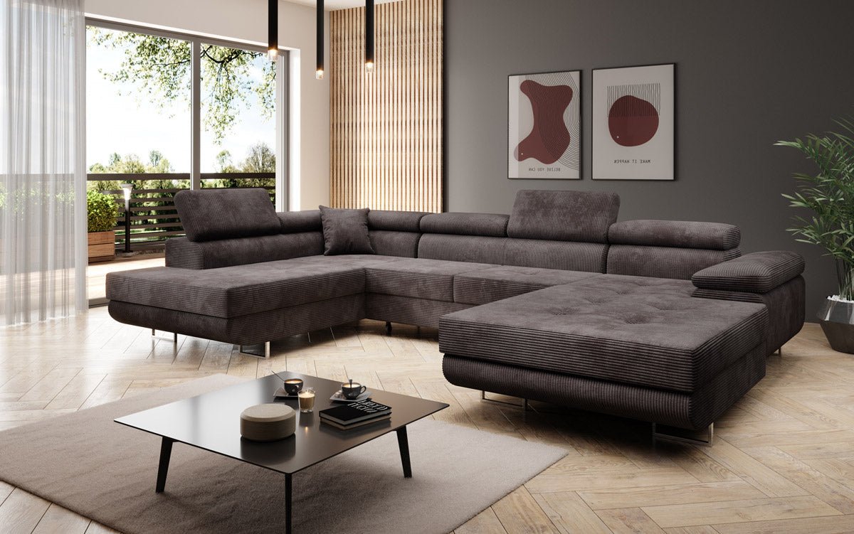 Sofa Designer Lago z funkcją spania i składania, w kordzie