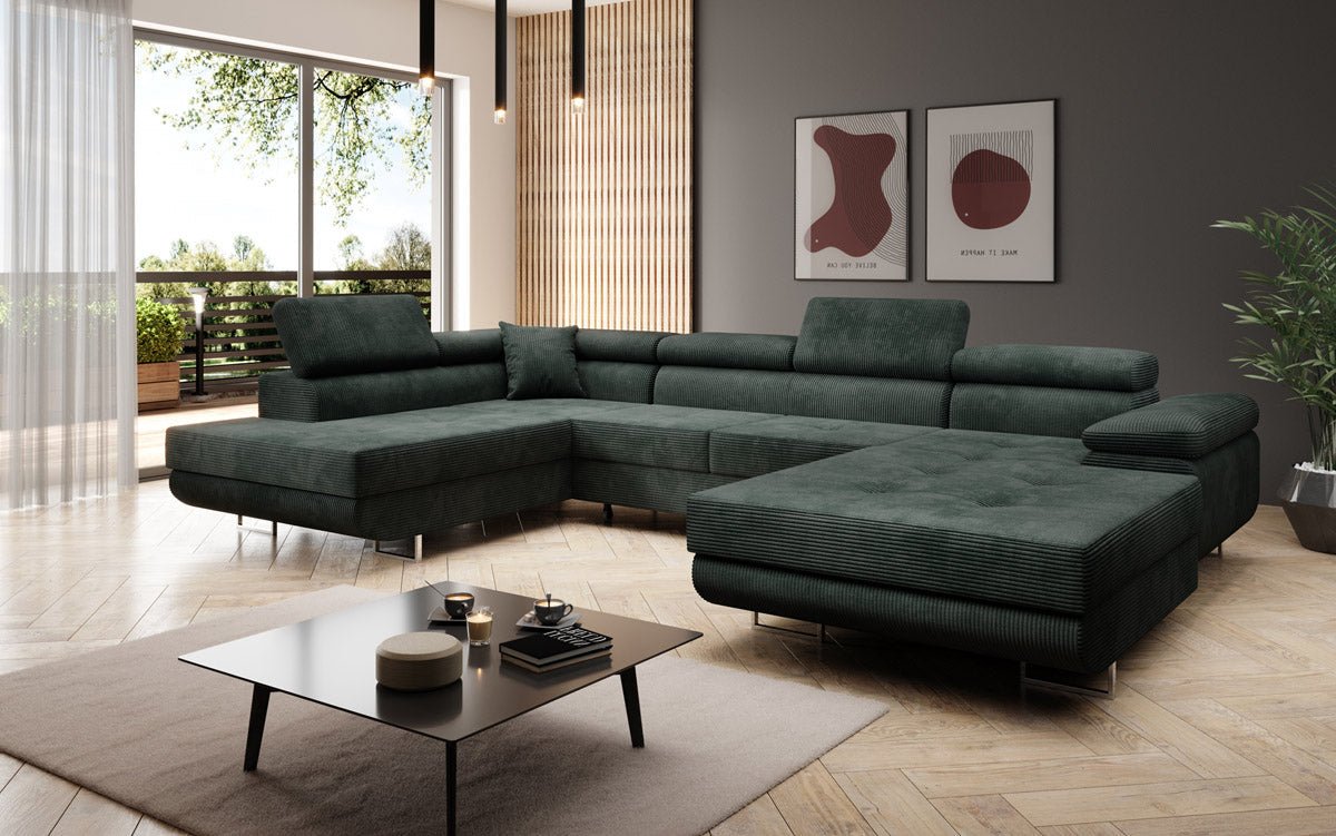 Sofa Designer Lago z funkcją spania i składania, w kordzie