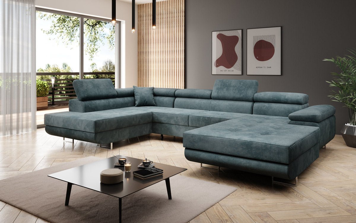Sofa Designer Lago z funkcją spania i składania, w kordzie