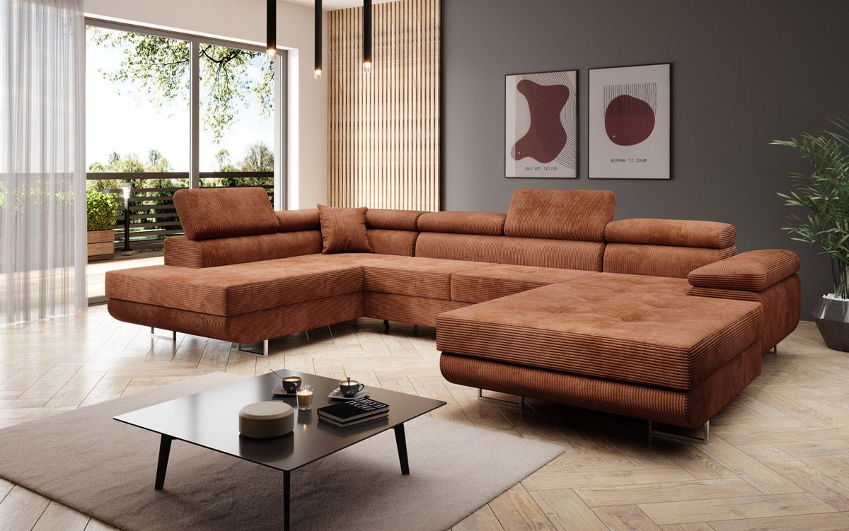 Sofa Designer Lago z funkcją spania i składania, w kordzie