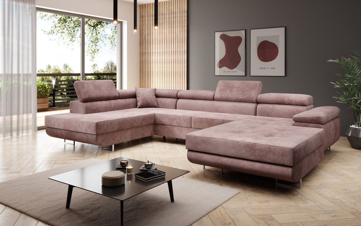 Sofa Designer Lago z funkcją spania i składania, w kordzie