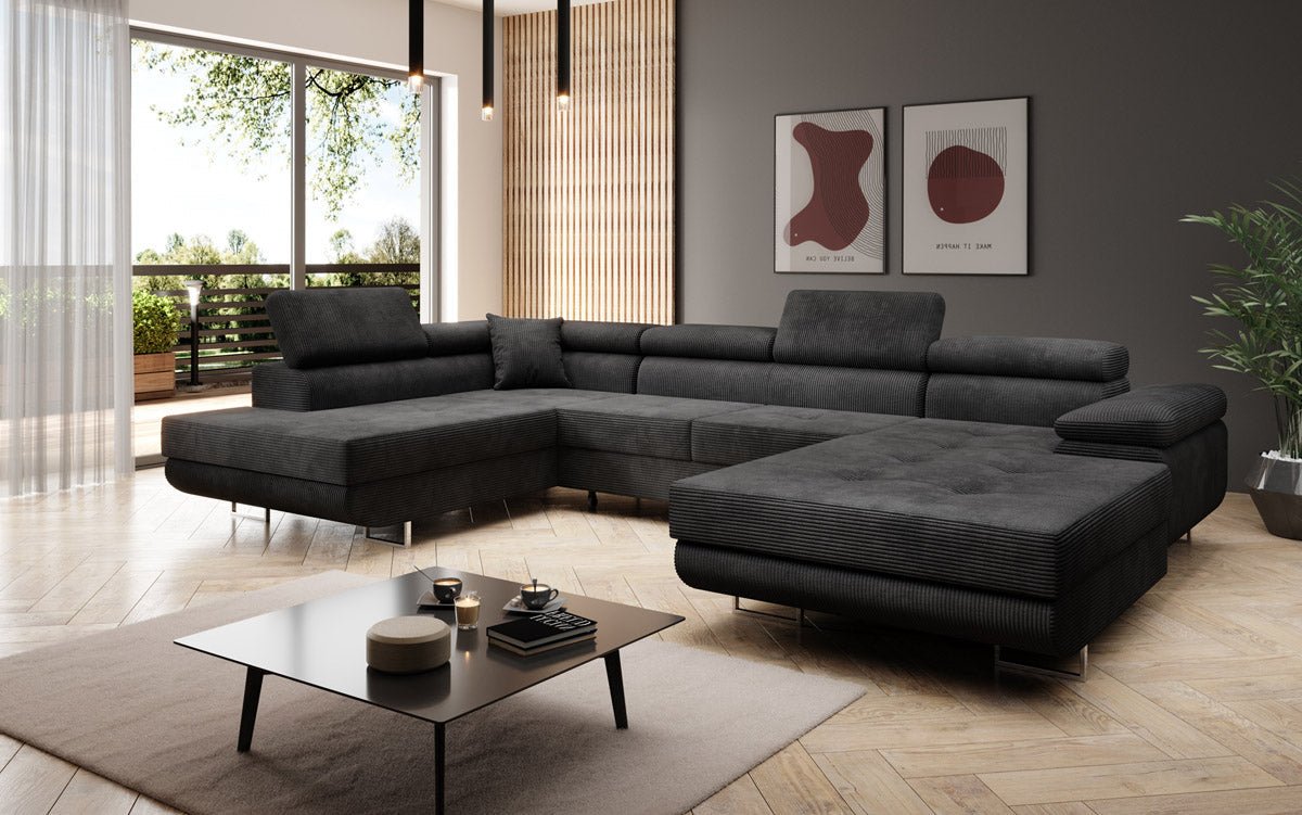 Sofa Designer Lago z funkcją spania i składania, w kordzie