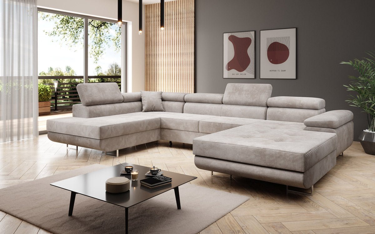 Sofa Designer Lago z funkcją spania i składania, w kordzie