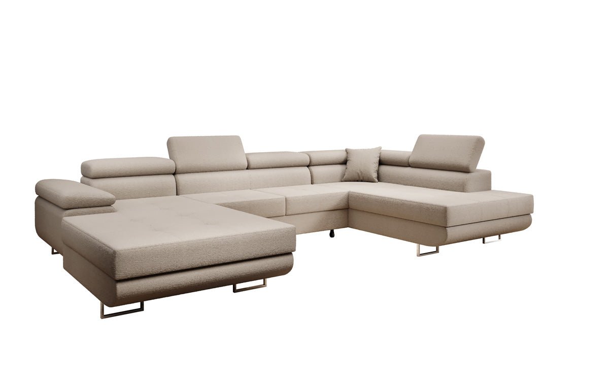 Designer Sofa Lago mit Schlaf - und Klappfunktion in Bouclé