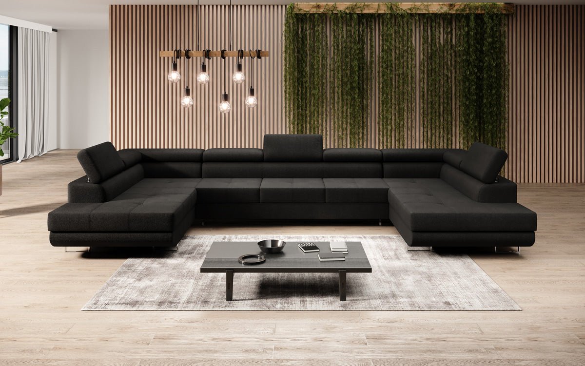 Projektowana sofa Taormina z funkcją spania i składania w bouclé