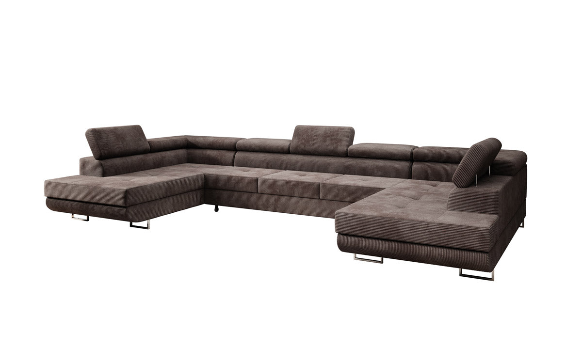 Sofa designerska Taormina z funkcją spania i składania, wykonana z sztruksu