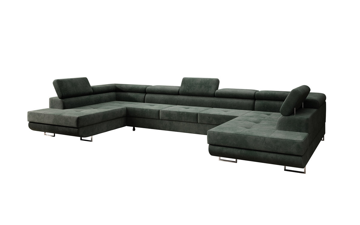 Sofa designerska Taormina z funkcją spania i składania, wykonana z sztruksu