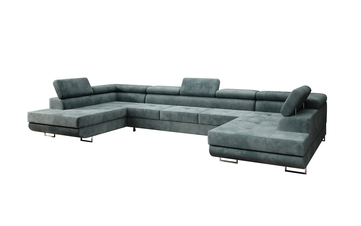 Sofa designerska Taormina z funkcją spania i składania, wykonana z sztruksu