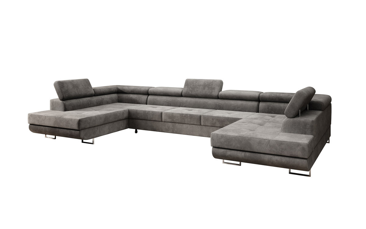 Sofa designerska Taormina z funkcją spania i składania, wykonana z sztruksu