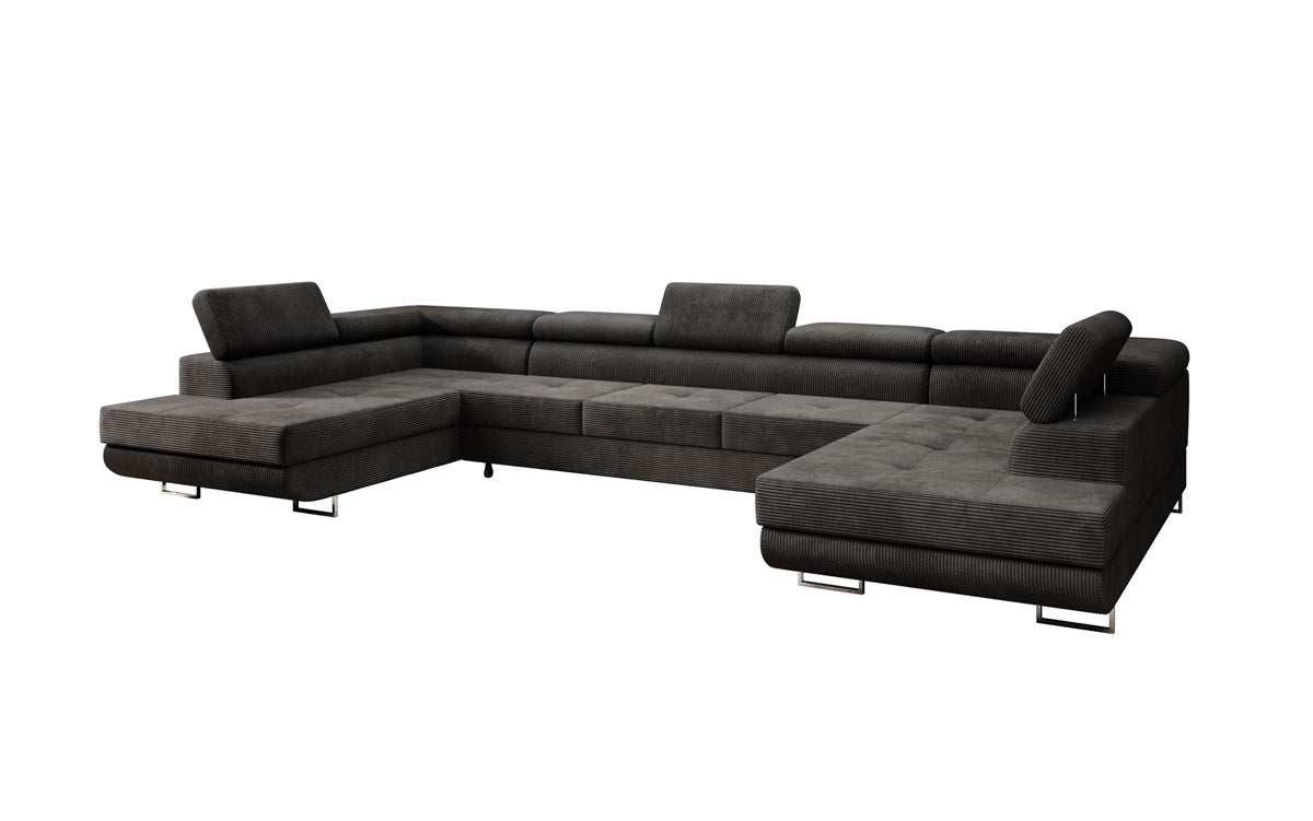 Sofa designerska Taormina z funkcją spania i składania, wykonana z sztruksu