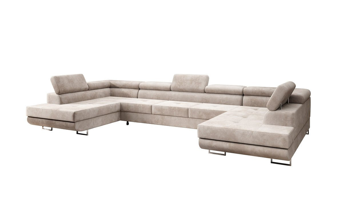 Sofa designerska Taormina z funkcją spania i składania, wykonana z sztruksu