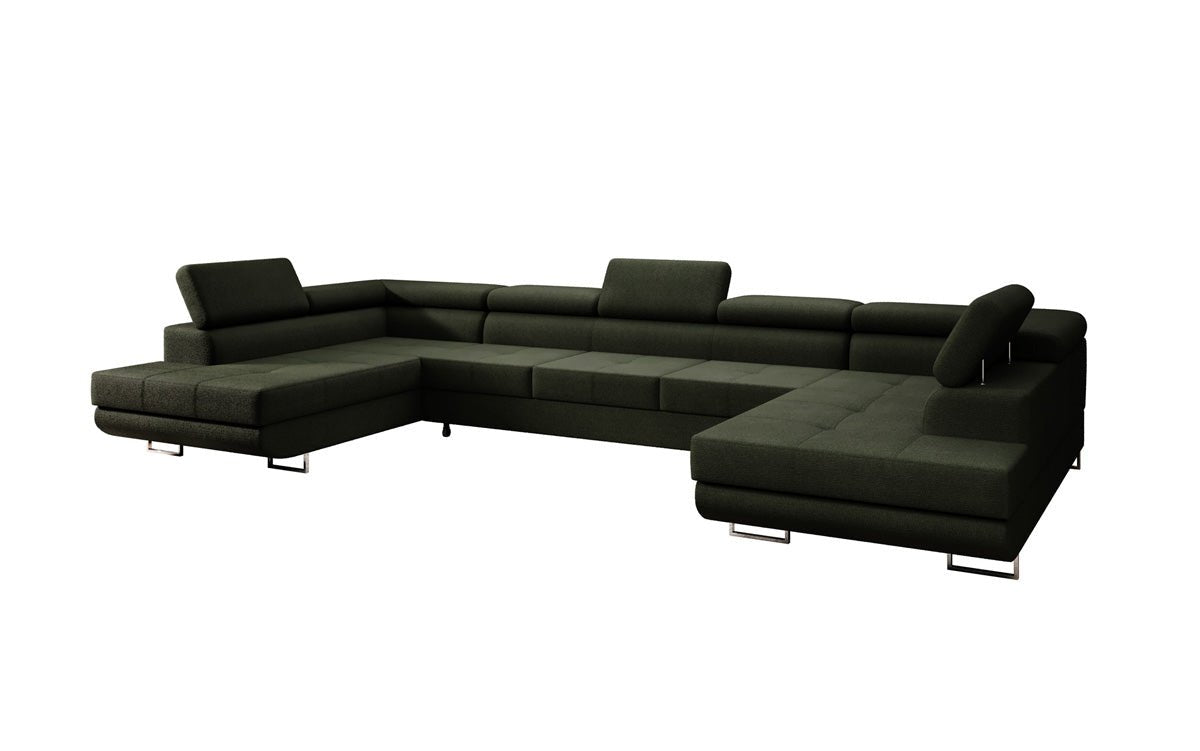 Projektowana sofa Taormina z funkcją spania i składania w bouclé