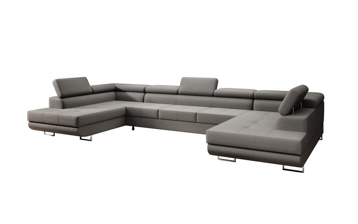 Projektowana sofa Taormina z funkcją spania i składania w bouclé