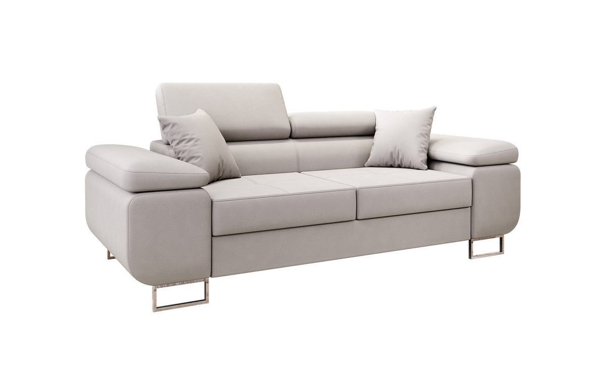 Projektowana 2-osobowa sofa Triora z funkcją spania, tapicerowana tkaniną