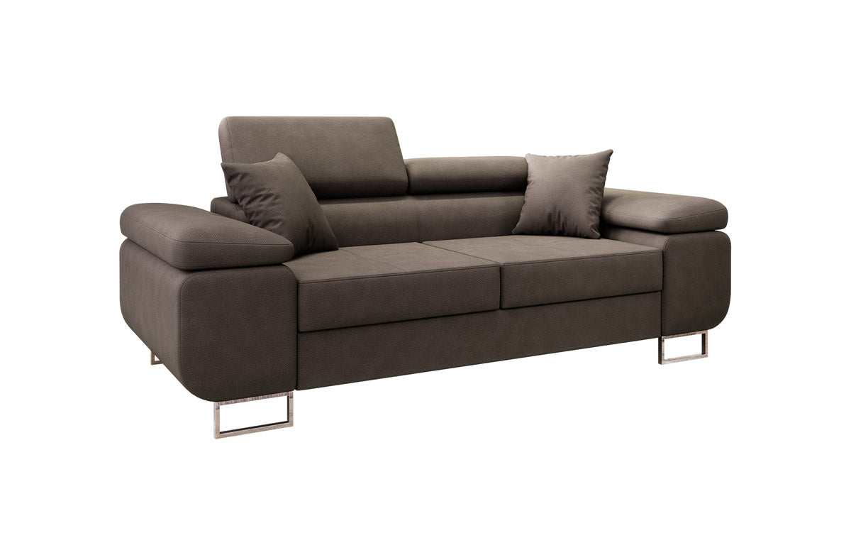 Projektowana 2-osobowa sofa Triora z funkcją spania, tapicerowana tkaniną