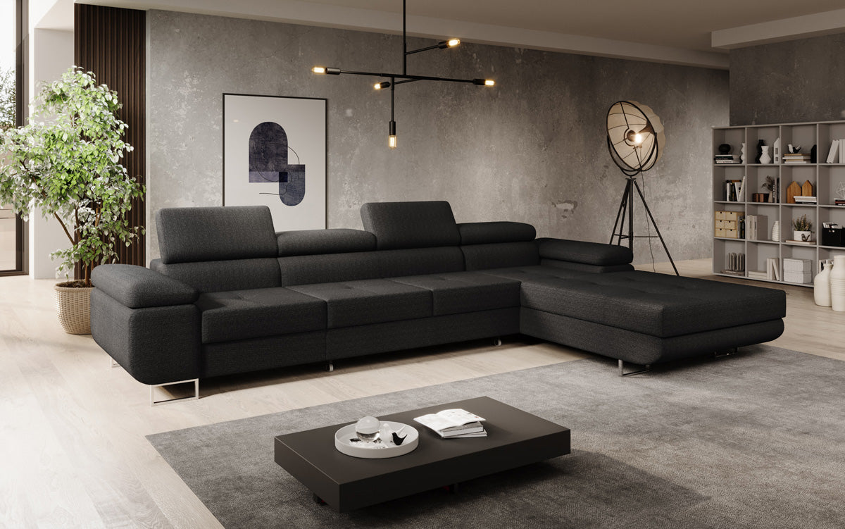 Projektowana sofa Calvera Maxi z funkcją spania i składania w bouclé