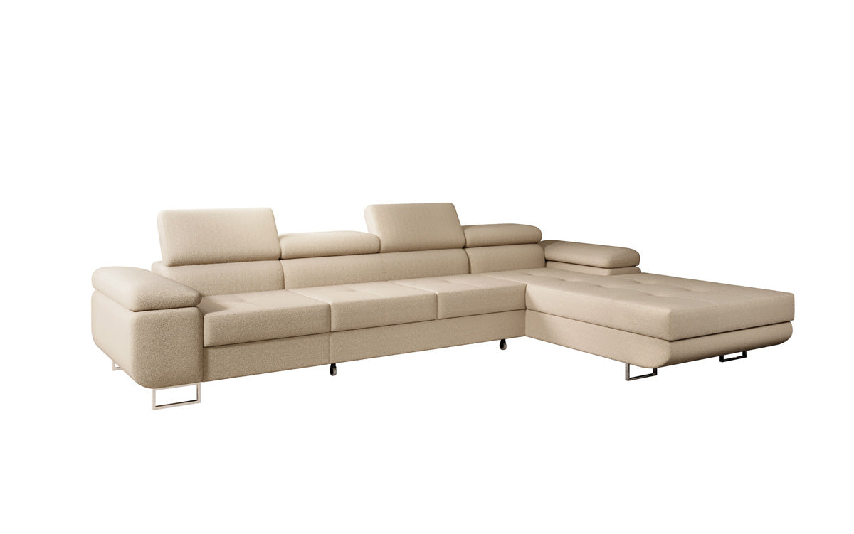 Projektowana sofa Calvera Maxi z funkcją spania i składania w bouclé