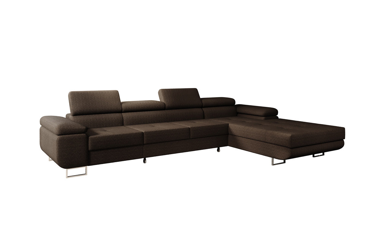 Projektowana sofa Calvera Maxi z funkcją spania i składania w bouclé