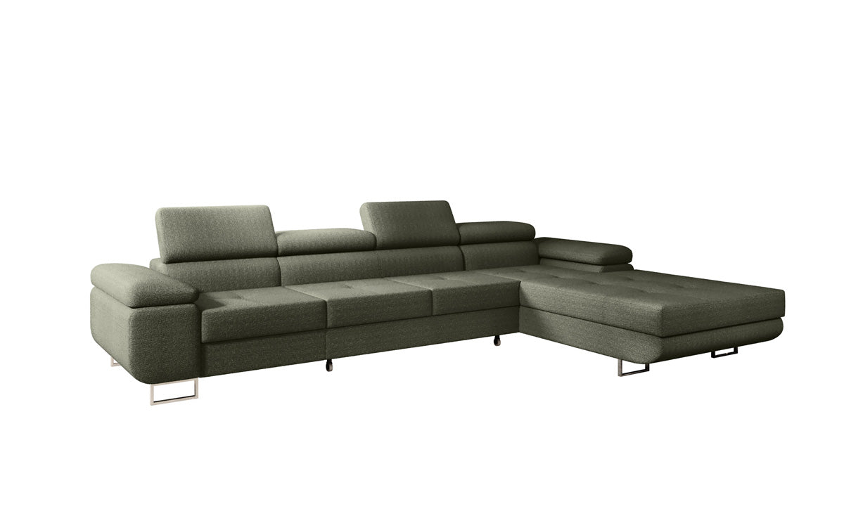 Projektowana sofa Calvera Maxi z funkcją spania i składania w bouclé