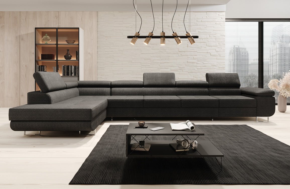 Projektowana sofa Maxi z funkcją spania i składania w bouclé