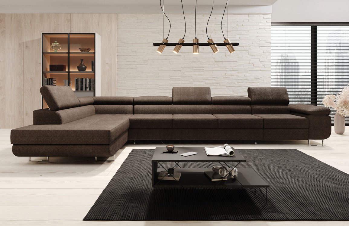 Projektowana sofa Maxi z funkcją spania i składania w bouclé