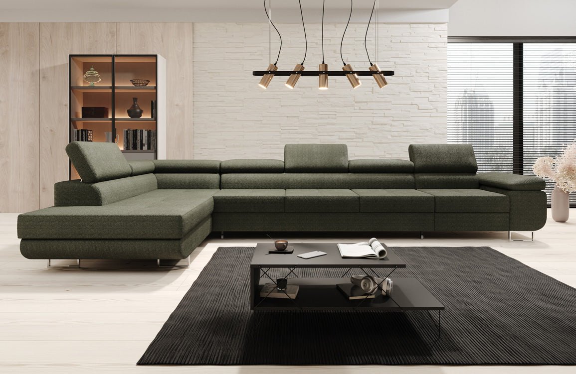 Projektowana sofa Maxi z funkcją spania i składania w bouclé