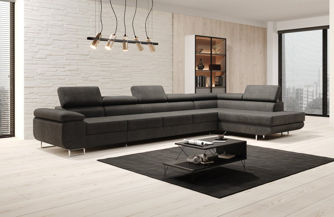 Projektowana sofa Maxi z funkcją spania i składania w bouclé