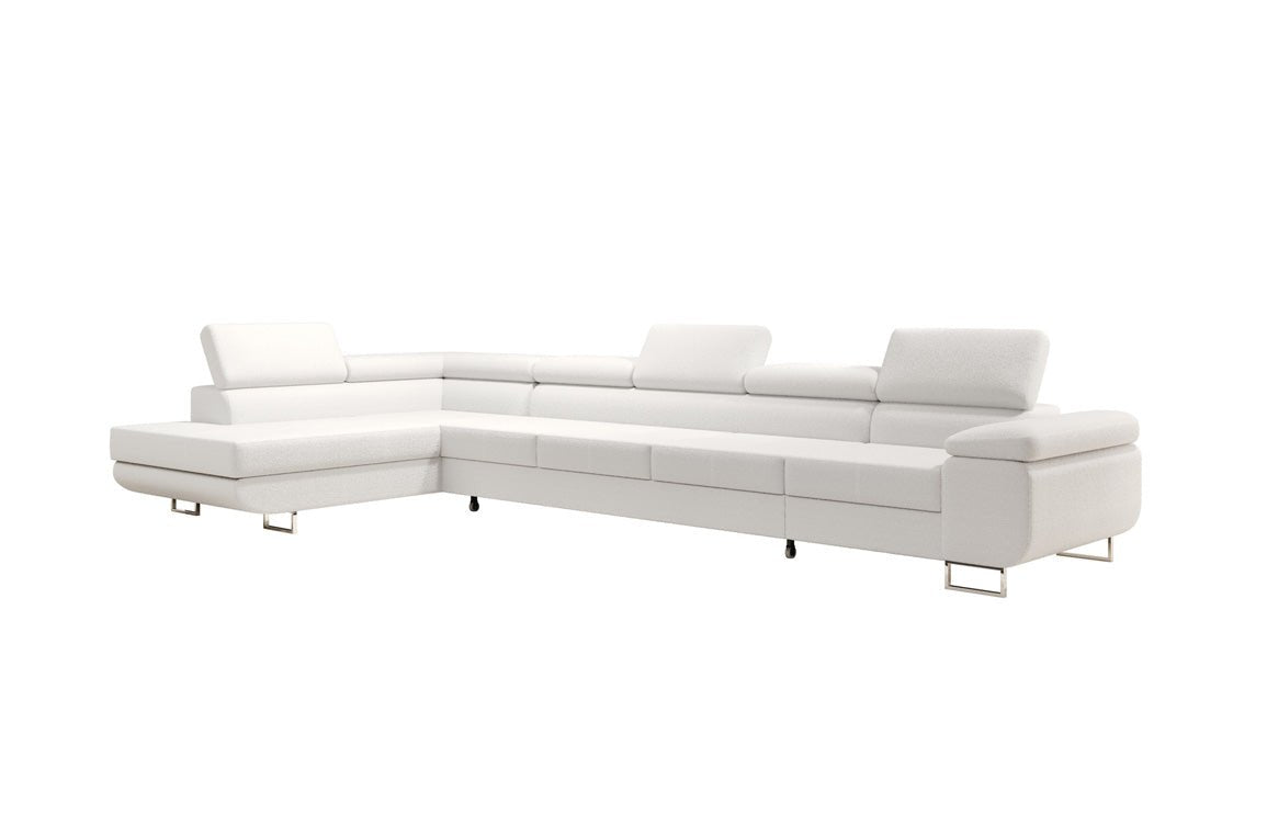 Projektowana sofa Maxi z funkcją spania i składania w bouclé