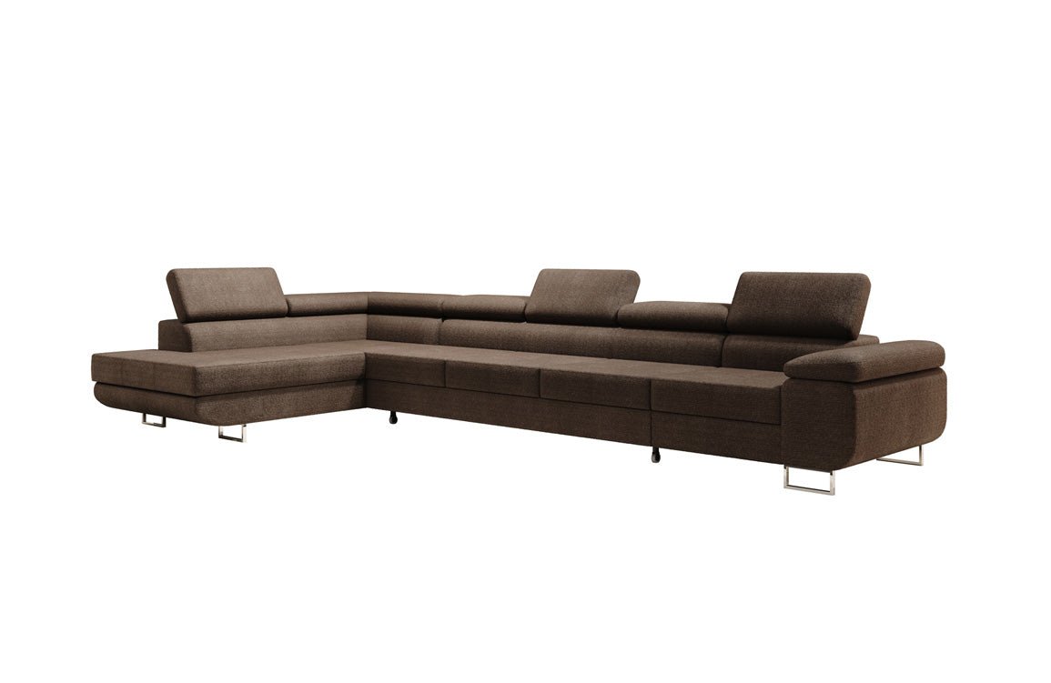 Projektowana sofa Maxi z funkcją spania i składania w bouclé