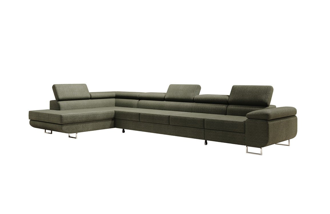 Projektowana sofa Maxi z funkcją spania i składania w bouclé