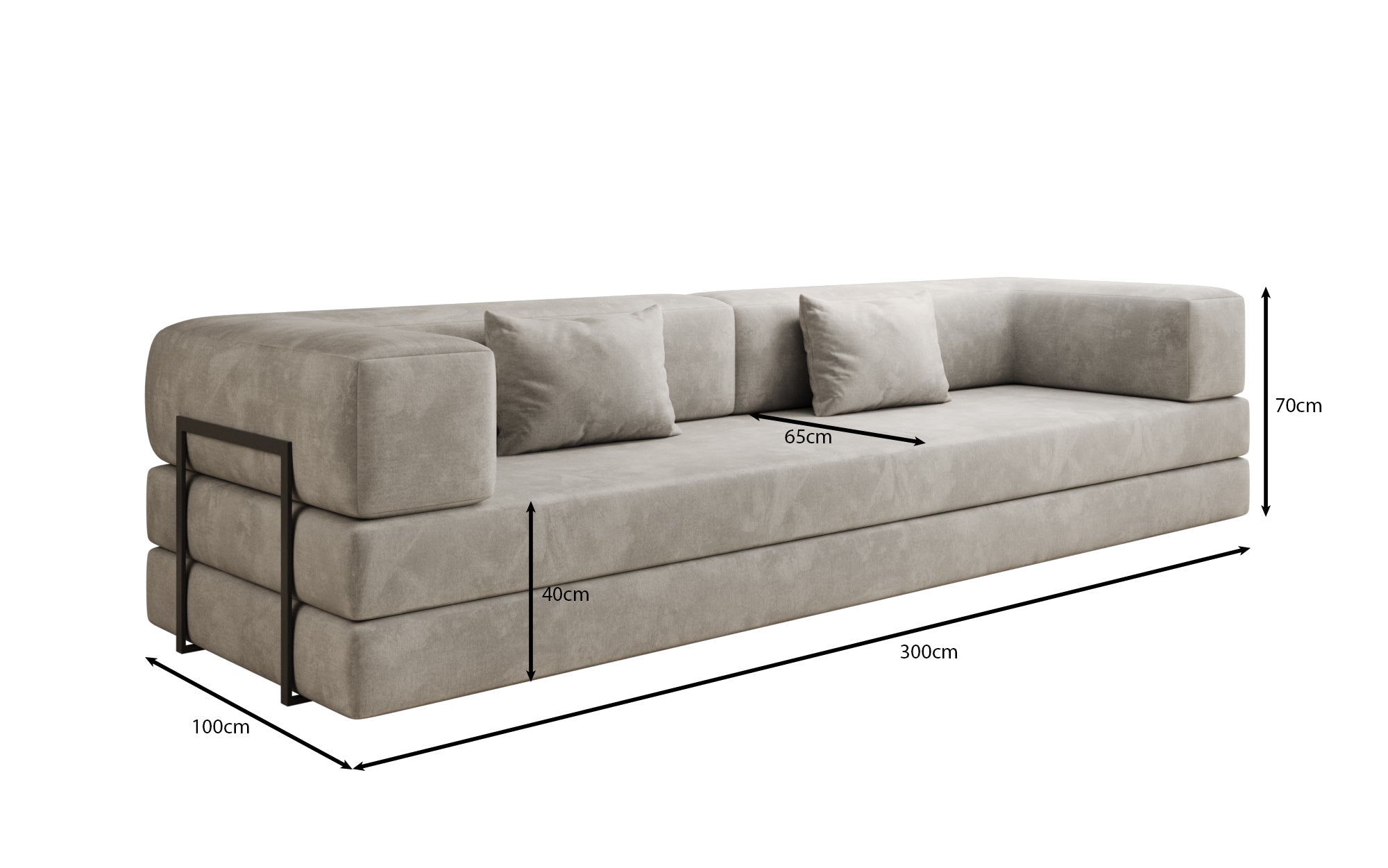 Sofa designerskie Lazy 3-osobowe XXL z aksamitu