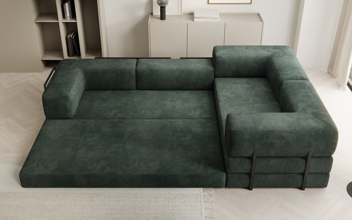 Sofa projektanta Lazy L obita materiałem Cord
