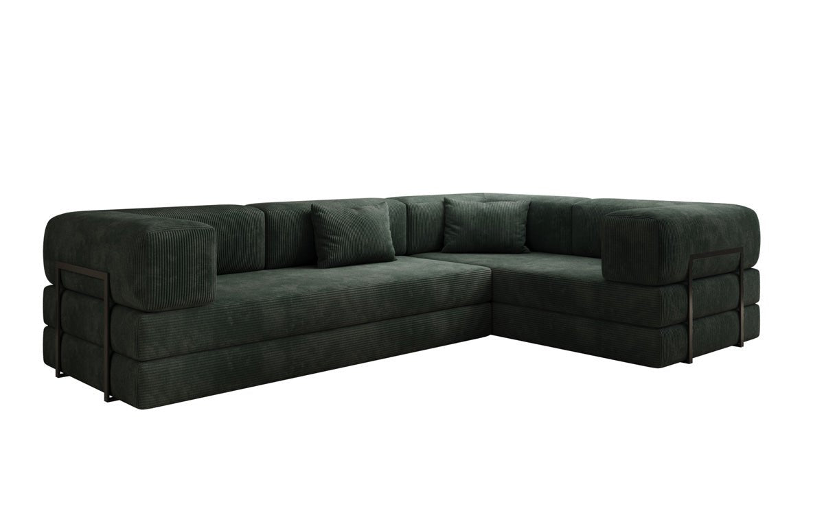 Sofa projektanta Lazy L obita materiałem Cord