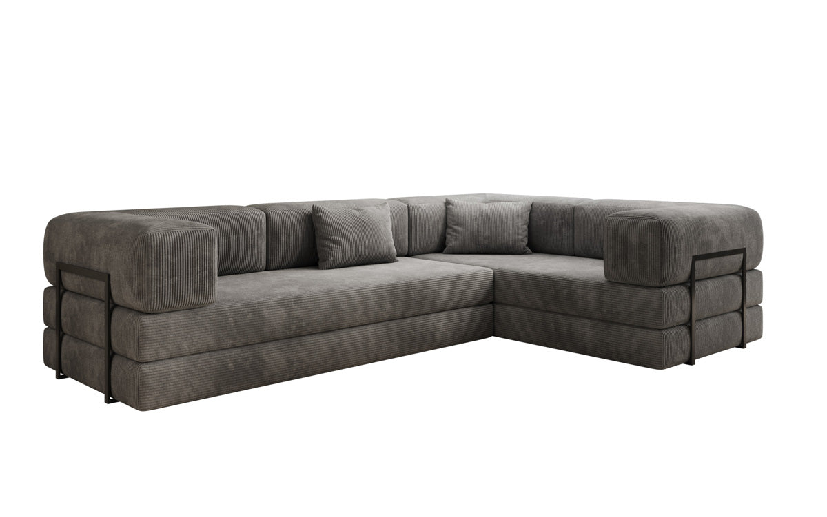 Sofa projektanta Lazy L obita materiałem Cord