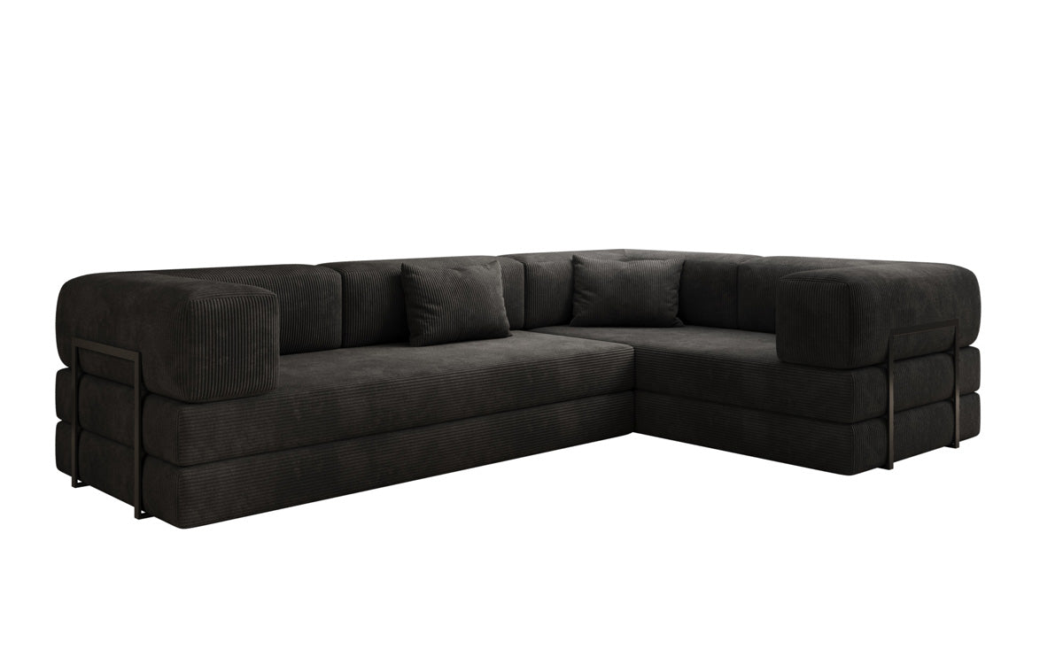 Sofa projektanta Lazy L obita materiałem Cord