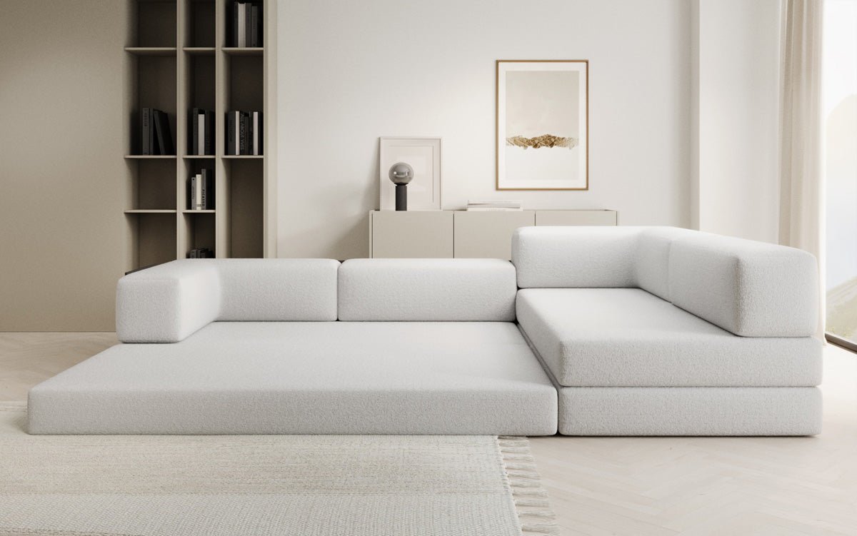 Designer Sofa Lazy L in Bouclé