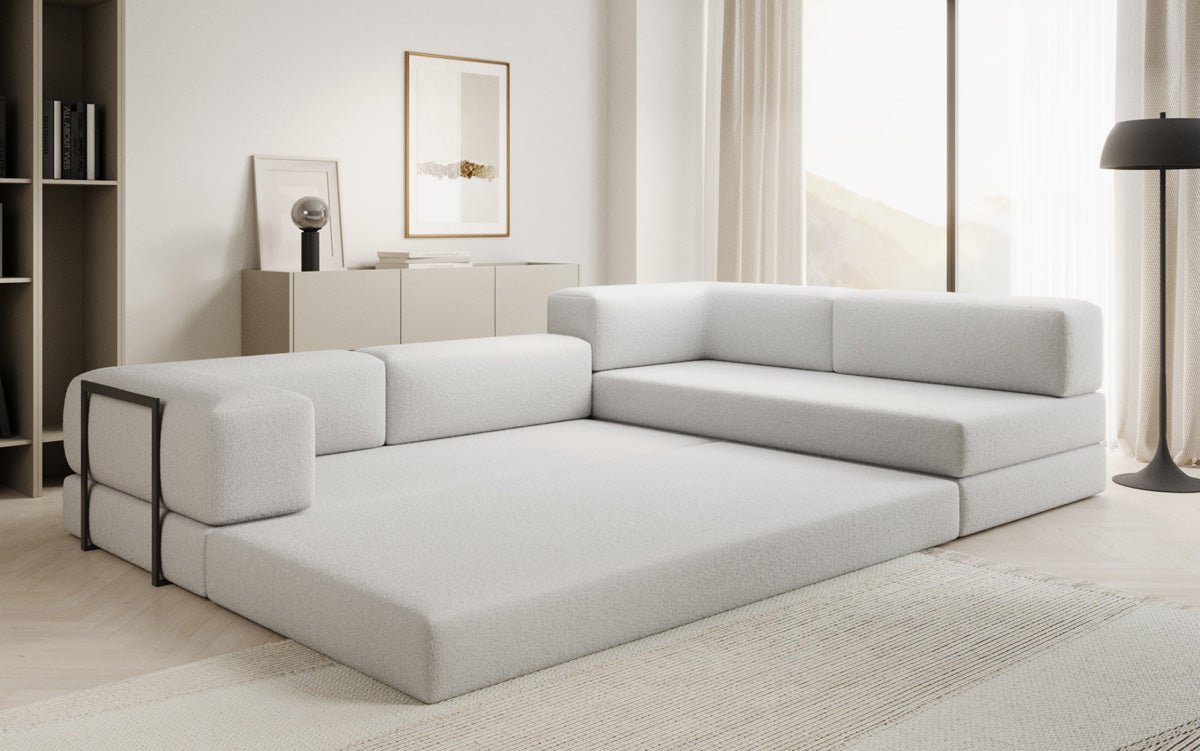 Designer Sofa Lazy L in Bouclé